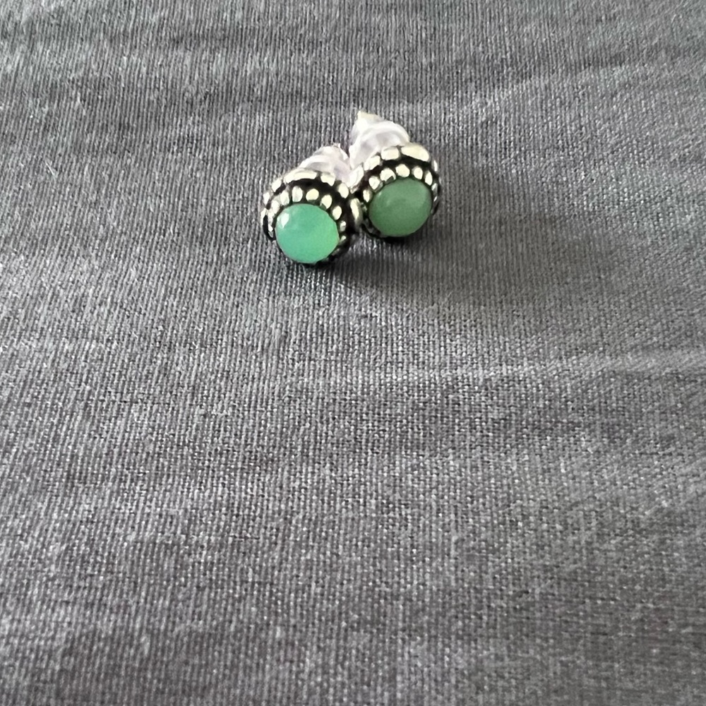 Pandora green stud earrings